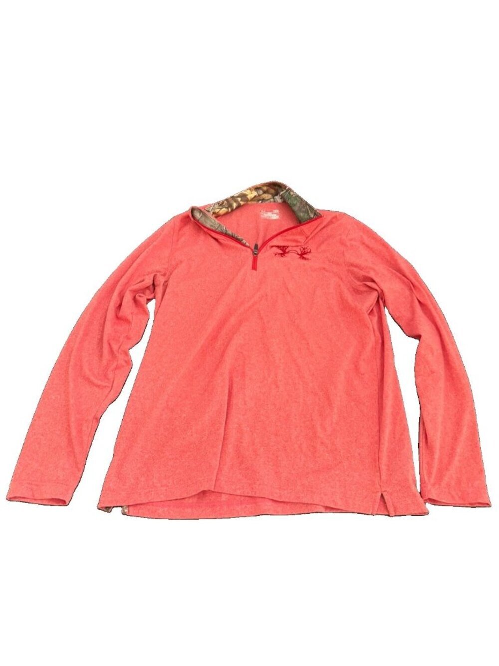 Under Armour Heat Gear Pullover 1/4 Mens Large Antlers Logo Camo